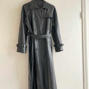 URBAN OUTFITTERS super long faux leather trenchcoat